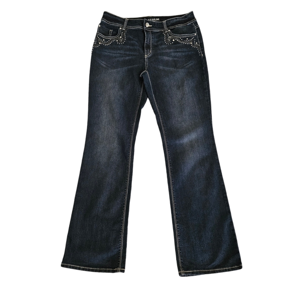 Chico's Platinum Jeans Embellished Chico's Size 1/Women's 8 Rhinestones Sequins